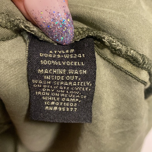 Sanctuary brand Anthropologie Sage Green Button down Shirt Dress- Sm - waist tie - Picture 5 of 7